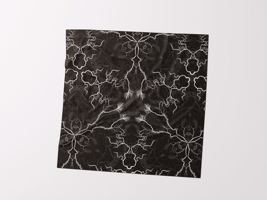 Midnight Lightning Storm Silk Scarf